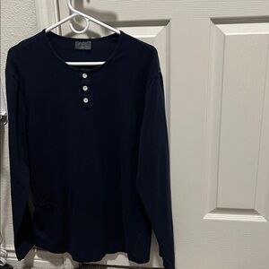 Aetos Navy Long Sleeve Henley Shirt